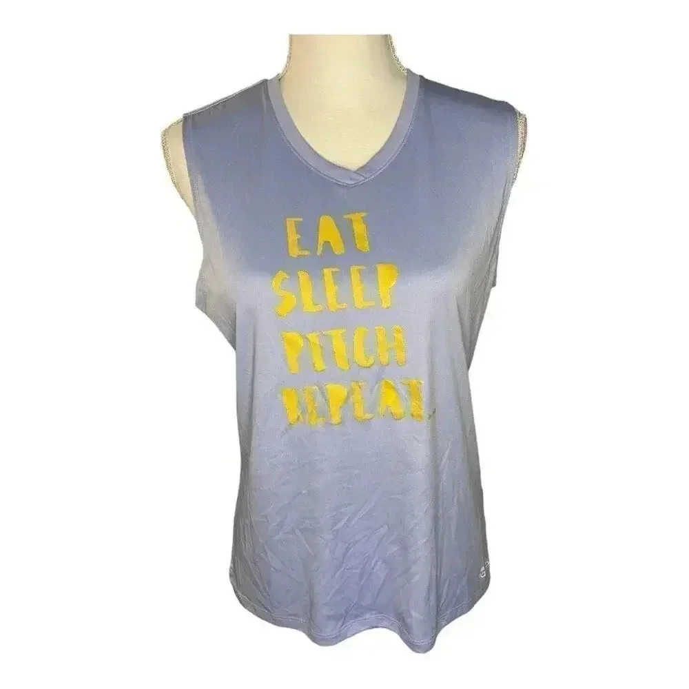 Adidas‎ Purple Women’s Medium Sleeveless Tank Top Eat Sleep Pitch Repeat